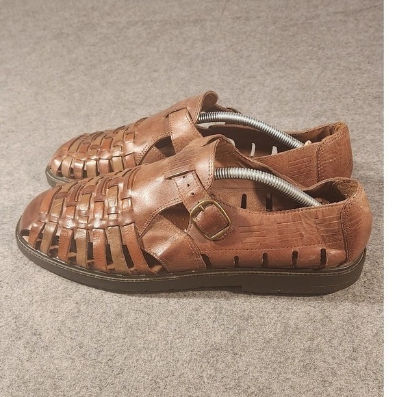 Stacy‎ Adams Sandals Shoes Mens Size 12 Brown Leather Fisherman Buckle Comfort main image 5